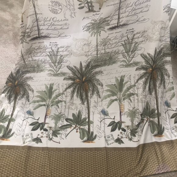 Palm Tree Shower Curtain, curtain rings, and rugs - Picture 5 of 14